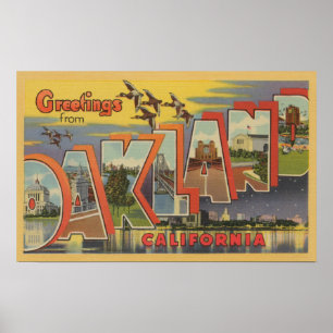 Póster Oakland, California - Escenas de letras grandes