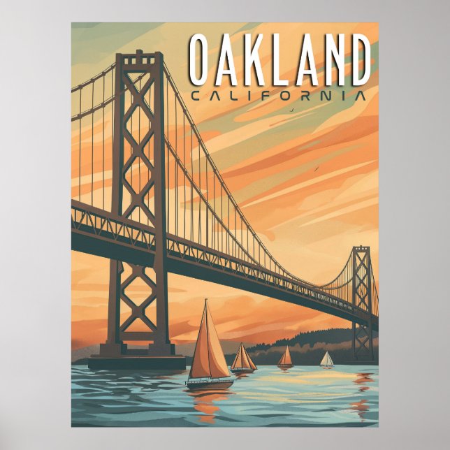Póster Oakland, California - Viajes de época (Frente)