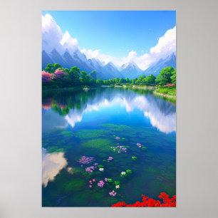 Póster Oasis de la Montaña Azul