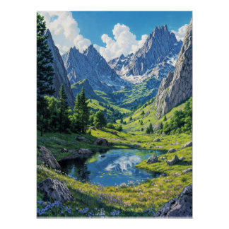 Póster Oasis de montaña