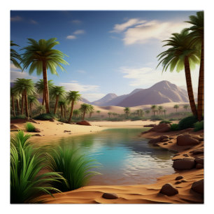 Póster Oasis del desierto: Encuentra paz y tranquilidad