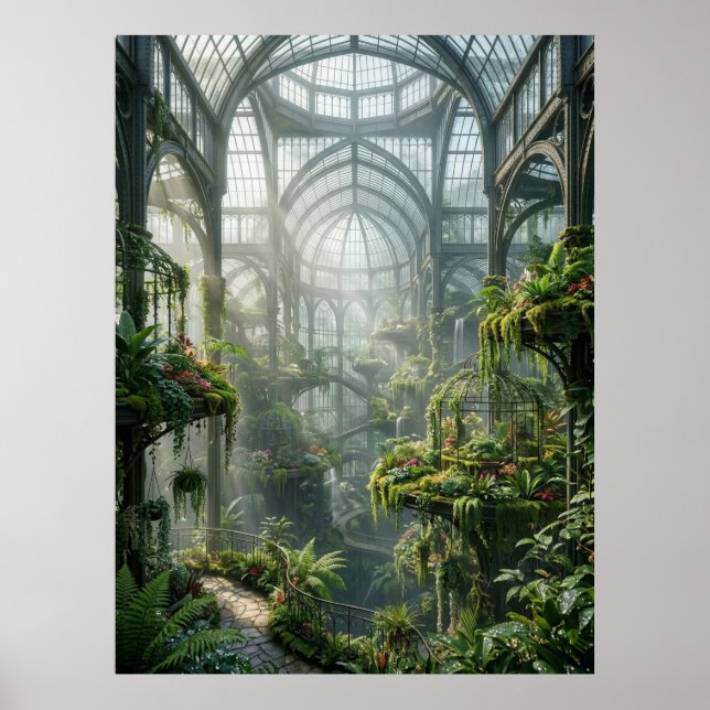 Póster Oasis del jardín de vidrio encantado (Frente)