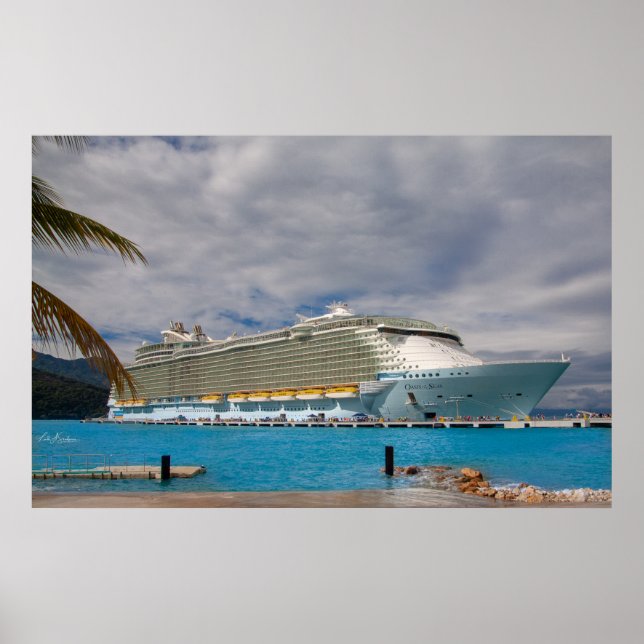Póster Oasis del Mar Caribe Real en Labadee, Haití (Frente)