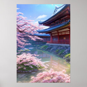 Póster Oasis detrás del templo