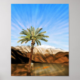 Póster Oasis iluminado por el sol: el Poster sustentador 