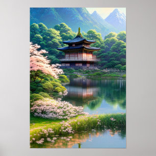Póster Oasis mítico en el bosque