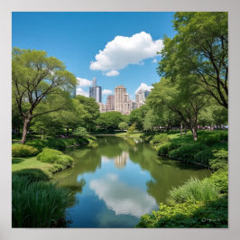 Póster Oasis urbano de exuberante vegetación