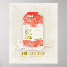 Póster Oat Milk Club Vegan Organic Carton Moo Café gratis