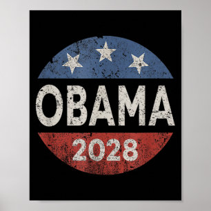 Póster Obama 2028 3er mandato Arreglemos este botón retro