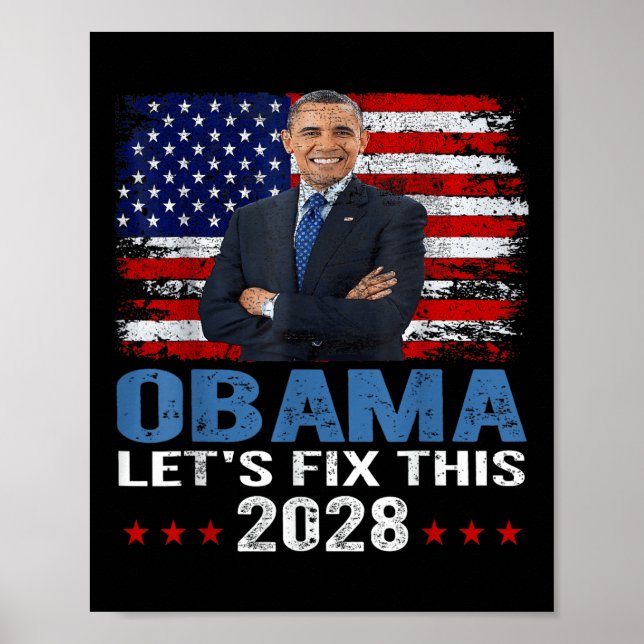 Póster Obama 2028 Arreglará Esto 7 (Frente)