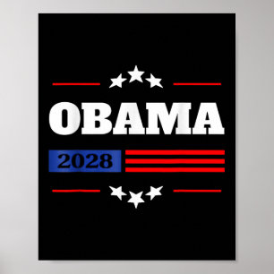 Póster Obama 2028 Bandera estadounidense a favor de Obama