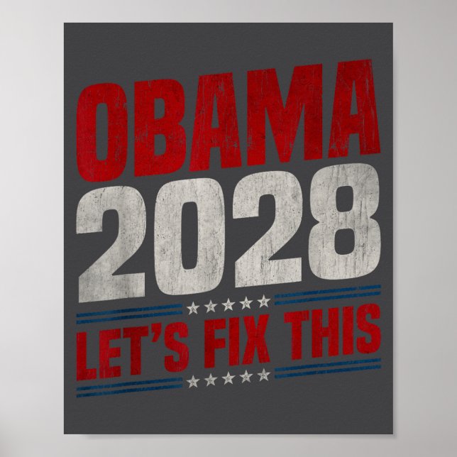 Póster Obama 2028 Let's Fix This Obama 48th President (Frente)