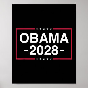Póster Obama 2028 Obama Por La Bandera Norteamericana Vin
