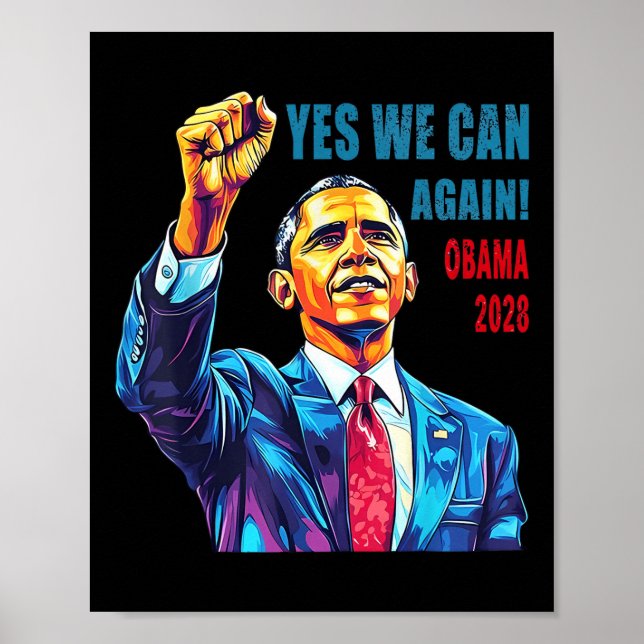 Póster Obama 2028 Sí Podemos otra vez Obama 48º President (Frente)