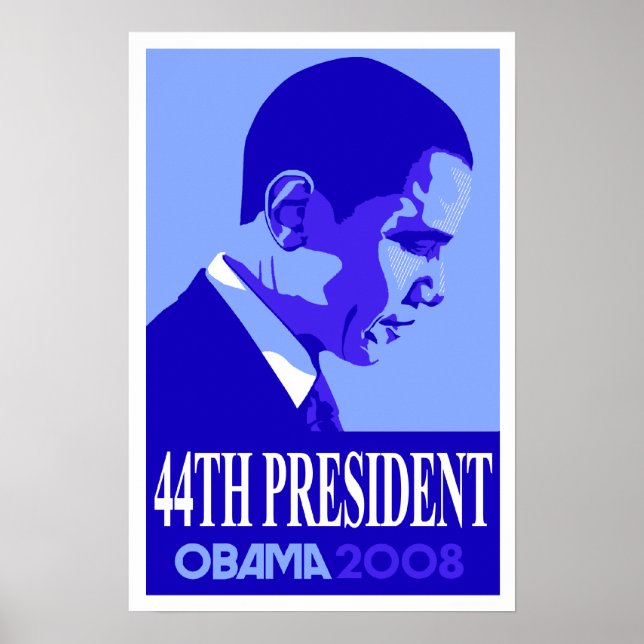 Póster Obama Azul 44º Poster del presidente 3 (Frente)