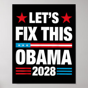 Póster Obama Bandera Estadounidense 2028 para la presiden