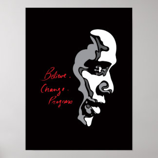 Póster Obama: Believe Change Progress Poster