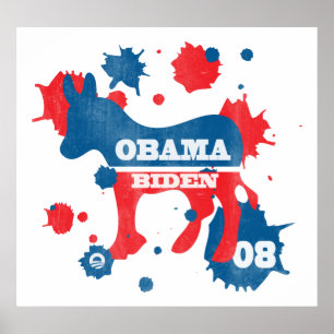 Póster Obama Biden Paint Poster