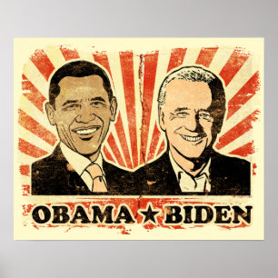 Póster Obama Biden Portraits Print