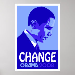 Póster Obama - cambie el poster azul