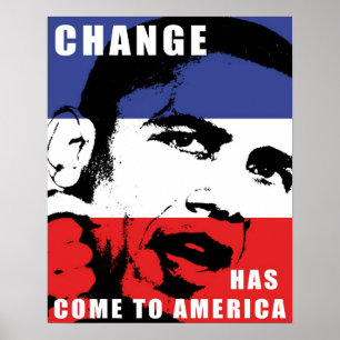 Póster Obama - cambie ha venido a América
