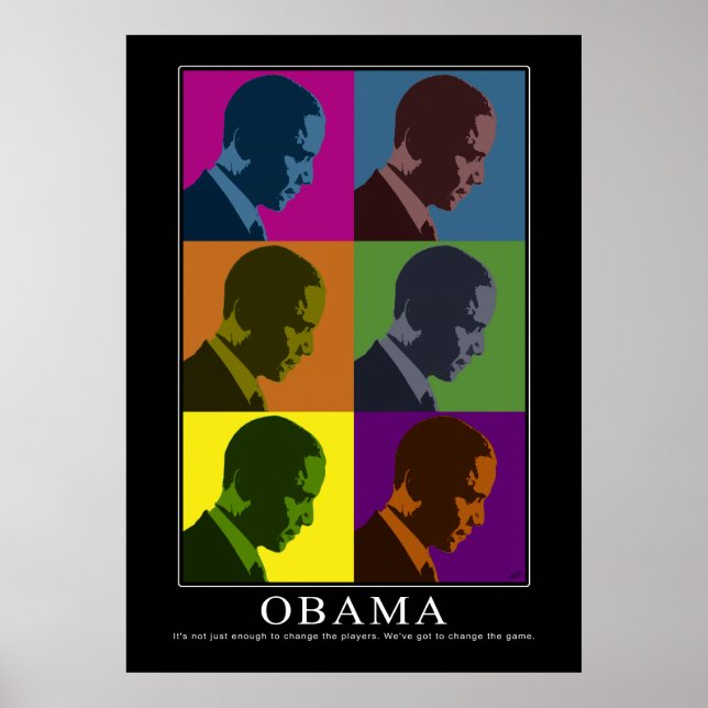 Póster Obama con "ciego de color" (Frente)