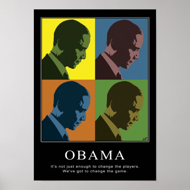 Póster Obama con "ciego de color" (Frente)