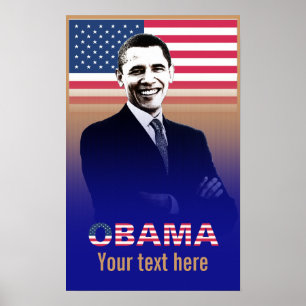 Póster Obama con texto - Poster - plantilla