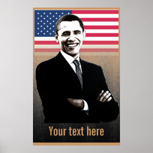 Póster Obama con texto - Poster - plantilla