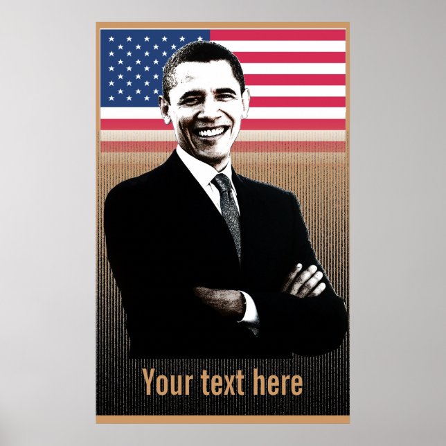 Póster Obama con texto - Poster - plantilla (Frente)