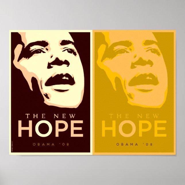 Póster Obama El Nuevo Poster De Esperanza Marrón Y Oro (Frente)