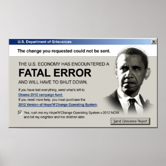 Póster Obama - Error fatal: Poster de protesta