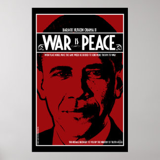 Póster Obama: La guerra es paz