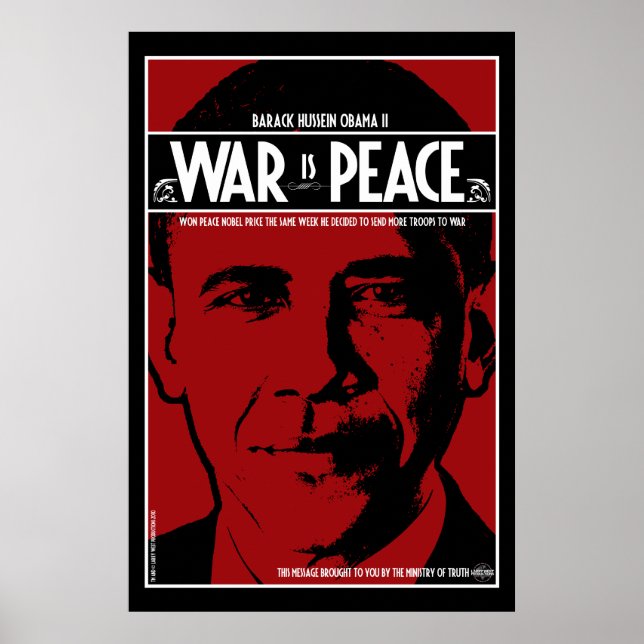Póster Obama: La guerra es paz (Frente)