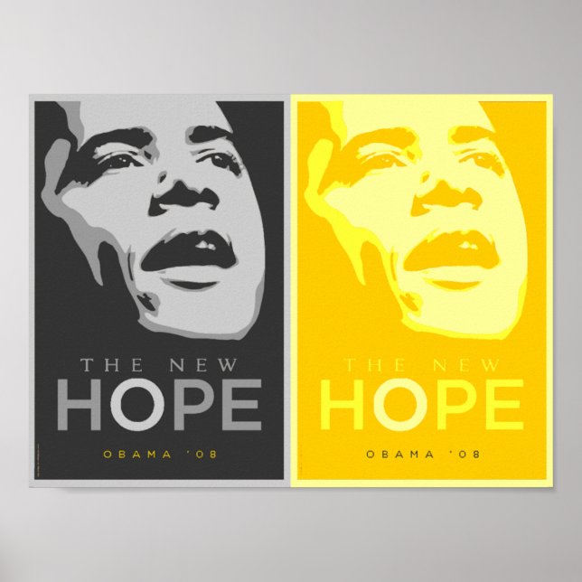 Póster Obama - La nueva esperanza, Poster negro y oro (Frente)