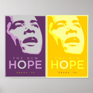 Póster Obama la nuevos púrpura de la esperanza y poster