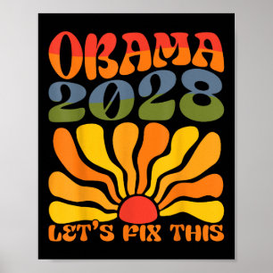 Póster Obama Para El Presidente 2028 Obama 2028 Flor Boho