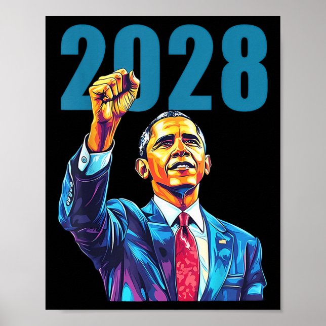 Póster Obama Para El Presidente 2028 Obama 48º Presidente (Frente)