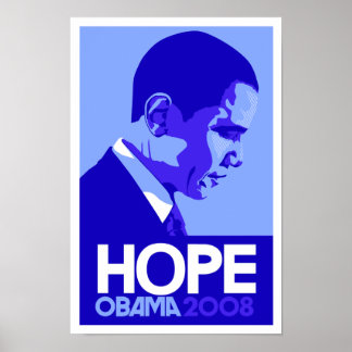 Póster Obama - Poster azul de esperanza