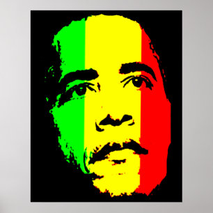 Póster Obama Poster del Oro Verde y la Cara Roja