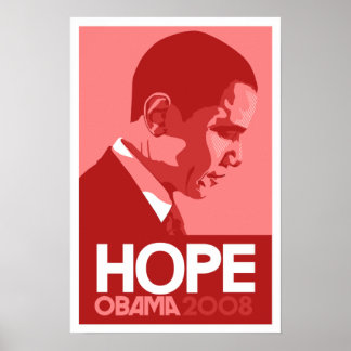 Póster Obama - Poster rojo de esperanza