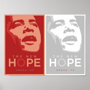 Póster Obama - poster rojo y blanco de la nueva esperanza