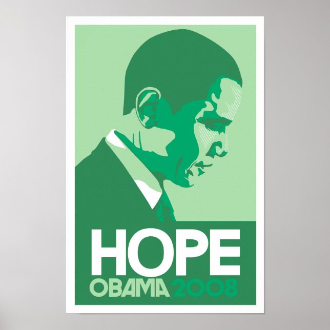 Póster Obama - Poster verde de esperanza (Frente)
