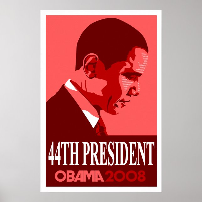 Póster Obama Rojo 44º Presidente Poster 3 (Frente)