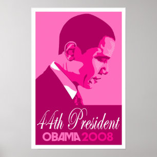 Póster Obama Rosa oscuro Poster presidente 44