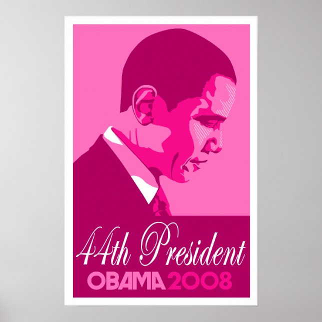 Póster Obama Rosa oscuro Poster presidente 44 (Frente)