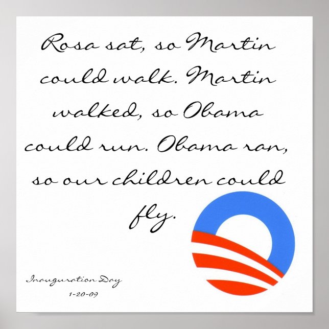 Póster obama, Rosa se sentó para que Martin pudiera camin (Frente)