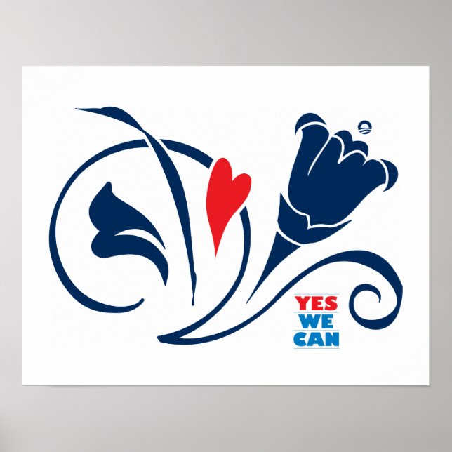 Póster Obama - Sí Podemos, Poster del amor a la flor (Frente)