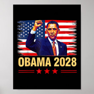 Póster Obama vintage presidente 2028 Obama retro amer ban