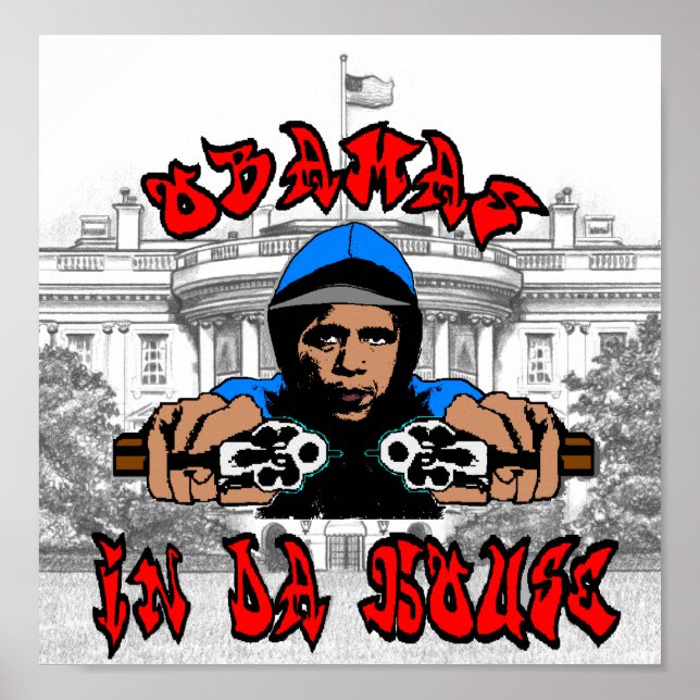 Póster Obamas En El Poster De La Casa De Da (Frente)